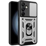 HANPORIUM Samsung Galaxy A14 Uyumlu Tank Kılıf Yüzüklü Standlı Extra Darbe Koruma Zırhlı Outdoor Kapak - Gri