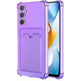 HANPORIUM Samsung Galaxy A25 Kılıf Darbe Emici Köşe Korumalı Kartlıklı Cüzdanlı Silikon Kapak - Lila