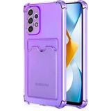 HANPORIUM Samsung Galaxy A33 Kılıf Darbe Emici Köşe Korumalı Kartlıklı Cüzdanlı Silikon Kapak - Lila
