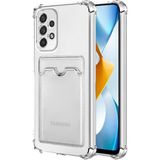 HANPORIUM Samsung Galaxy A33 Kılıf Darbe Emici Köşe Korumalı Kartlıklı Cüzdanlı Silikon Kapak - Şeffaf