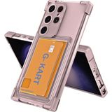HANPORIUM Samsung Galaxy S21 Ultra Kılıf Darbe Emici Köşe Korumalı Kartlıklı Cüzdanlı Silikon Kapak - Füme