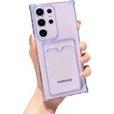 HANPORIUM Samsung Galaxy S21 Ultra Kılıf Darbe Emici Köşe Korumalı Kartlıklı Cüzdanlı Silikon Kapak - Lila