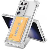 HANPORIUM Samsung Galaxy S21 Ultra Kılıf Darbe Emici Köşe Korumalı Kartlıklı Cüzdanlı Silikon Kapak - Şeffaf