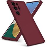 HANPORIUM Samsung Galaxy S21 Ultra Uyumlu Silikon Kılıf - Pastel Renk Tonu Kamera Korumalı Esnek Kapak - Bordo