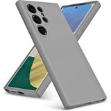 HANPORIUM Samsung Galaxy S21 Ultra Uyumlu Silikon Kılıf - Pastel Renk Tonu Kamera Korumalı Esnek Kapak - Gri