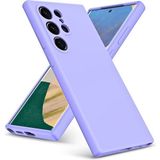 HANPORIUM Samsung Galaxy S21 Ultra Uyumlu Silikon Kılıf - Pastel Renk Tonu Kamera Korumalı Esnek Kapak - Lila