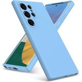 HANPORIUM Samsung Galaxy S21 Ultra Uyumlu Silikon Kılıf - Pastel Renk Tonu Kamera Korumalı Esnek Kapak - Mavi