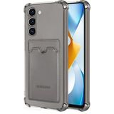 HANPORIUM Samsung Galaxy S23 Plus Kılıf Darbe Emici Köşe Korumalı Kartlıklı Cüzdanlı Silikon Kapak - Füme