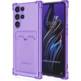 HANPORIUM Samsung Galaxy S23 Ultra Kılıf Darbe Emici Köşe Korumalı Kartlıklı Cüzdanlı Silikon Kapak - Lila