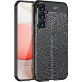 HANPORIUM Samsung Galaxy S24 Plus 5G Uyumlu Deri Desenli Silikon Kılıf - Extra Darbe Emici Kamera Korumalı Kapak - Siyah