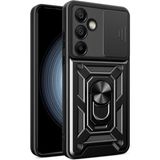 HANPORIUM Samsung Galaxy S24 Uyumlu Tank Kılıf Yüzüklü Standlı Extra Darbe Koruma Zırhlı Outdoor Kapak - Siyah