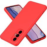 HANPORIUM Tecno Pova 3 Uyumlu Silikon Kılıf - Kamera Korumalı Esnek Pastel Renk Kapak - Kırmızı