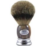 Hans Baier Exclusive Tıraş Fırçası Gümüş Uçlu, Metal Tabanlı, Gerçek Boynuz Işıklı, Boyut. 1