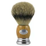 Hans Baier Exclusive Tıraş Fırçası Silvertip Porsuk Kılı - Gerçek Zeytin Ağacı Sap Boyutu 2, 113 G
