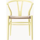 Hans J. Wegner CH24 Wishbone Sandalye: Antrasit, El Örgüsü Oturma Alanlı - Sarı