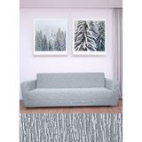 Hansaray 3 Kişilik Jakarlı Düz Desen Lastikli Koltuk Kılıfı Çekyat Koltuk Örtüsü Streç Esnek Kanepe Kılıfı - 180 x 230 cm - Açık Gri