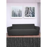 Hansaray 3 Kişilik Jakarlı Düz Desen Lastikli Koltuk Kılıfı Çekyat Koltuk Örtüsü Streç Esnek Kanepe Kılıfı - 180 x 230 cm - Antrasit