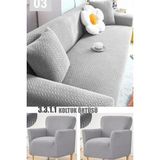 Hansaray Hometuğla Desen Koltuk Örtüsü Lastikli Kayma Yapmayan 3 3 1 1 Takım Çekyat Kanepe Kılıfı - 180 x 230 cm - Gri