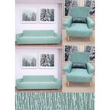 Hansaray Jakarlı Düz Desen 3 3 1 1 Lastikli Koltuk Örtüsü Takımı Kanepe Çekyat Örtüsü Koltuk Kılıfı - 180 x 230 cm - Mint