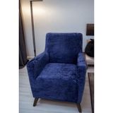 Hansarayhome Hansaray Kadife Tekli Koltuk Örtüsü Lastikli Kanepe Örtüsü | Lastikli Koltuk Örtüsü | 1 Adet | - 40 x 90 cm - Petrol Mavi