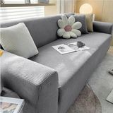 Hansarayhome Hansaray Likrali Streç Lastikli Esnek Yikanabilir Kare Desen Üç Kişilik Kotuk Örtüsü Koltuk Kılıfı - 230 x 180 cm - Gri