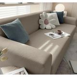 Hansarayhome Hansaray Likrali Streç Lastikli Esnek Yikanabilir Kare Desen Üç Kişilik Kotuk Örtüsü Koltuk Kılıfı - 230 x 180 cm - Vizon