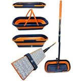 Hansel Extra Hazneli Katlanır Mop Seti 2 Ürün Kova ve Mop 132 cm Uzunlukta Tekerlekli ve Ergonomik - Lacivert