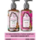 Hanser Beauty Hair Gold Brezilya Fönü Keratin & Tuzsuz Şampuan 2'li Bakım Seti