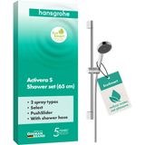 hansgrohe Activera Select S duş seti, duş başlığı, su tasarruflu (EcoSmart, 2 püskürtme türü), duş hortumu (1,60 m) ve duş çubuğu (0,65 m), krom, 28044000