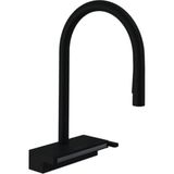 Hansgrohe Aquno Select M81 Tek Kollu Satin Siyah Krom Eviye Bataryası