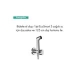 Hansgrohe Bidette El Duşu / Taharet Duşu 1jet Ecosmart Duş Askısı ve 125 cm Duş Hortumu ile 29230000
