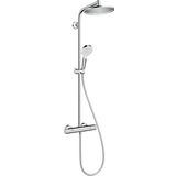 hansgrohe Crometta S – su tasarruflu duş sistemi (EcoSmart), termostatlı, yağmur duşu (240 mm), armatür, el duşu (2 püskürtme türü), hortum, duş çubuğu ve duş başlığı, krom, 27268000