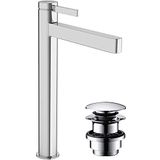 hansgrohe Finoris Lavabo Armatürü Musluk Banyo Çıkışlı Yükseklik 260 mm, Push-Open Gider garnitürlü, Banyo Armatürü Su Tasarruflu, Krom