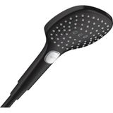 Hansgrohe Mat-Siyah 120 3 Jet Raindance Select E El duşu