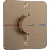 hansgrohe ShowerSelect Comfort Q – Termostat Sıva altı, 40° C'de emniyet kilitli armatür (SafetyStop), termostat, 2 tüketici için musluk bataryası, fırçalanmış bronz