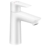 hansgrohe Talis E musluk (yüksek ağızlı 110 mm su tasarruflu musluk, çekme çubuğu çıkışı), mat beyaz