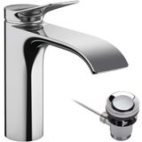 hansgrohe Vivenis Lavabo Armatürü, Çıkışlı Banyo Musluğu Yükseklik 110 mm, Çekme Çubuklu, Banyo Armatürü Su Tasarruflu, Krom