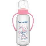Hanymish 240 ml Kulplu PP Biberon Polipropilen Malzemeden Üretildi, Kolay Tutma ve Akıtmayan Kapak