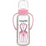 Hanymish Cam Biberon 240 ml Doğal Malzeme ile Güvenli Beslenme Sağlar Kulplu Tasarım