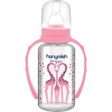 Hanymish Kulplu Cam Biberon 125 ml 14436 - Pembe