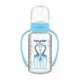 Hanymısh Kulplu Cam Biberon 125 Ml No:1 (0-6 Ay) Mavi
