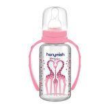 Hanymısh Kulplu Cam Biberon 125 Ml No:1 (0-6 Ay) Pembe