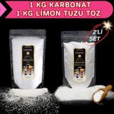 Hanzade Bitkisel 1 kg Toz Limon Tuzu + 1 kg Karbonat