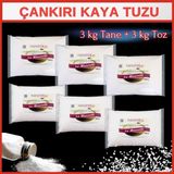 Hanzade Bitkisel 84 Mineralli Doğal Çankırı Kristal Kaya Tuzu 3 kg Toz (Öğütülmüş) + 3 kg Tane (Öğütülmemiş) - 6 kg