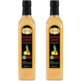 Hanzade Bitkisel Ananas Sirkesi 500 ML x 2 Adet Doğal Fermantasyon İçilebilir Katkısız Cam Şişe