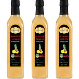 Hanzade Bitkisel Ananas Sirkesi 500 ML x 3 Adet Doğal Fermantasyon İçilebilir Katkısız Cam Şişe