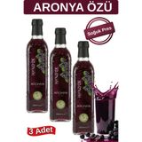 Hanzade Bitkisel Aronya Özü 500 ml x 3 Adet – Soğuk Pres, Yoğun Tat, Cam Şişe