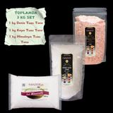 Hanzade Bitkisel Çankırı Kaya Tuzu + Himalaya Tuzu + Deniz Tuzu (Tane Öğütülmemiş, 1 Kg x 3’lü Set) Doğal Tuz Seti