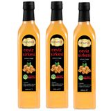 Hanzade Bitkisel Ceviz Sirkesi 500 ML x 3 Adet Doğal Fermantasyon İçilebilir Katkısız Cam Şişe