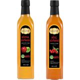 Hanzade Bitkisel Elma - Alıç Sirkesi Doğal Fermantasyon İçilebilir Katkısız Cam Şişe 500 ml 2'li - 1 lt